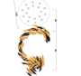 Đèn chùm pha lê thả thông minh PL045 gồm 160 lá lông vũ , 18 mắt COB dimmer có điều khiển xa, mâm tròn inox gương trắng, KT(mm): D1100 x H4500